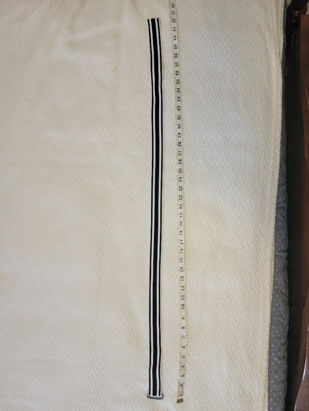 Vintage LIZWEAR Black and White Striped fabric Belt